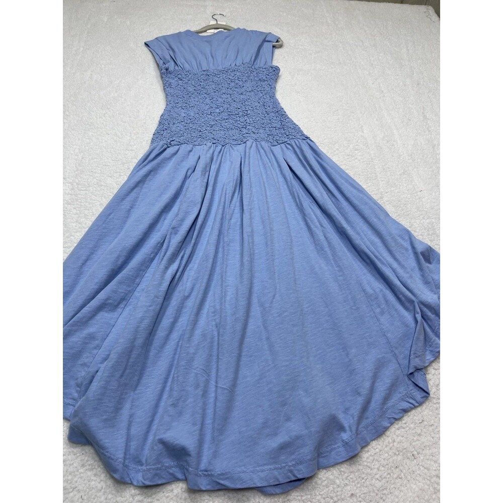 Anthropologie Daily Practice Midi Dress Blue Deep End Smocked Vacay Medium NWT - Picture 9 of 10